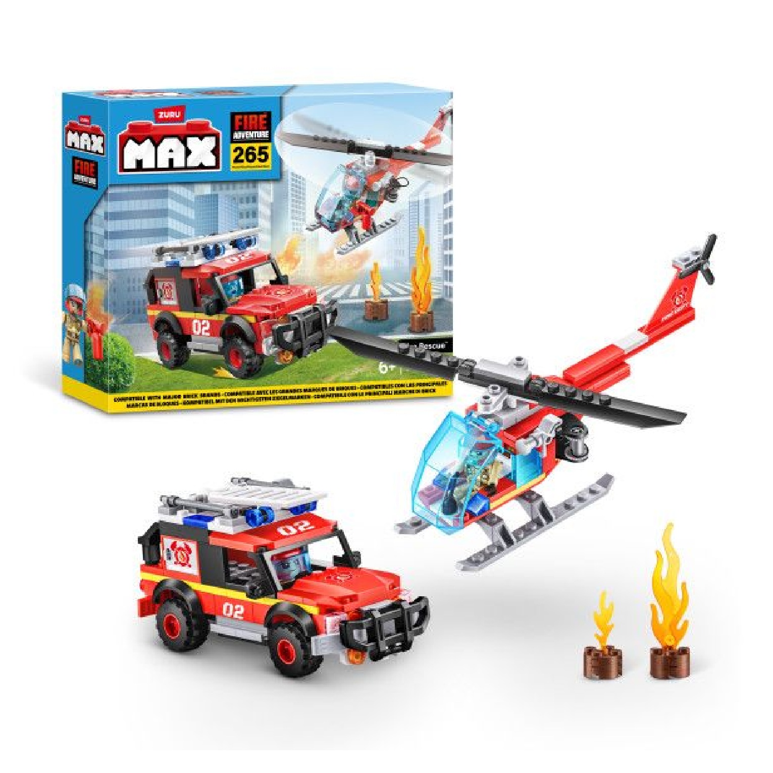 Max Build City Fire Rescue Playset 1-265pc