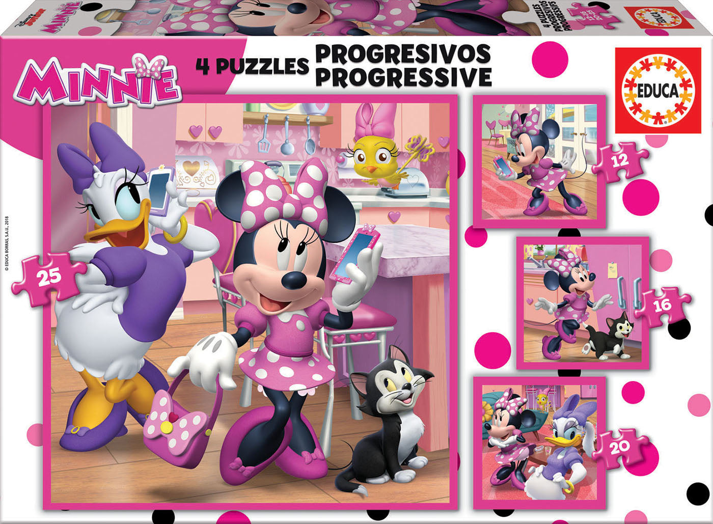 Educa Multi 4 Progressive Puzzles - Minnie Happy Helpers (12,16,20,25Pc)