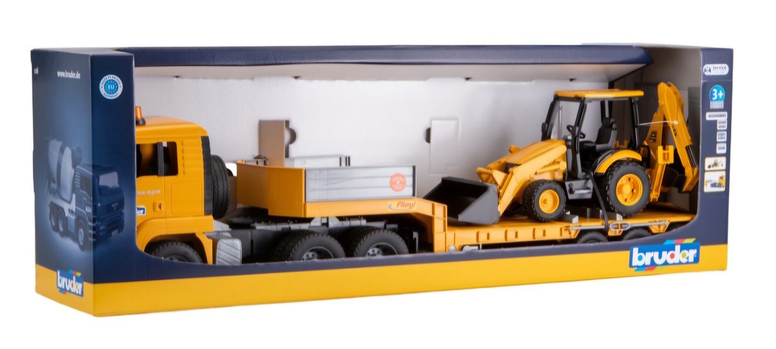 Bruder Man Truck with JCB Backhoe - Image 3