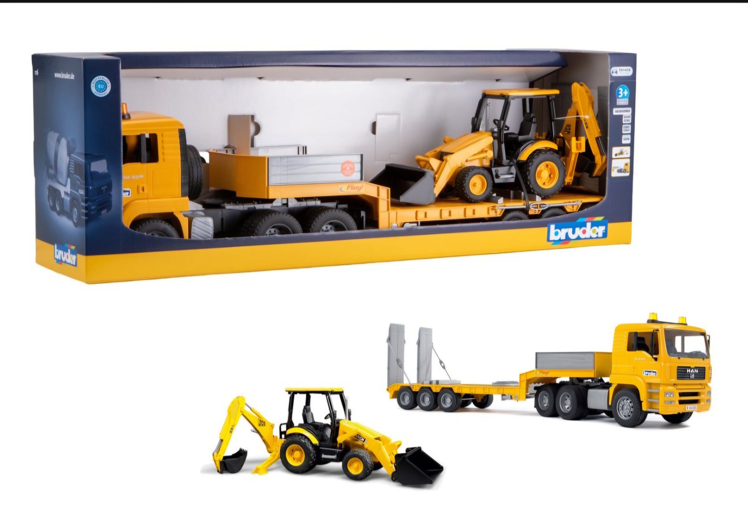Bruder Man Truck with JCB Backhoe - Image 2