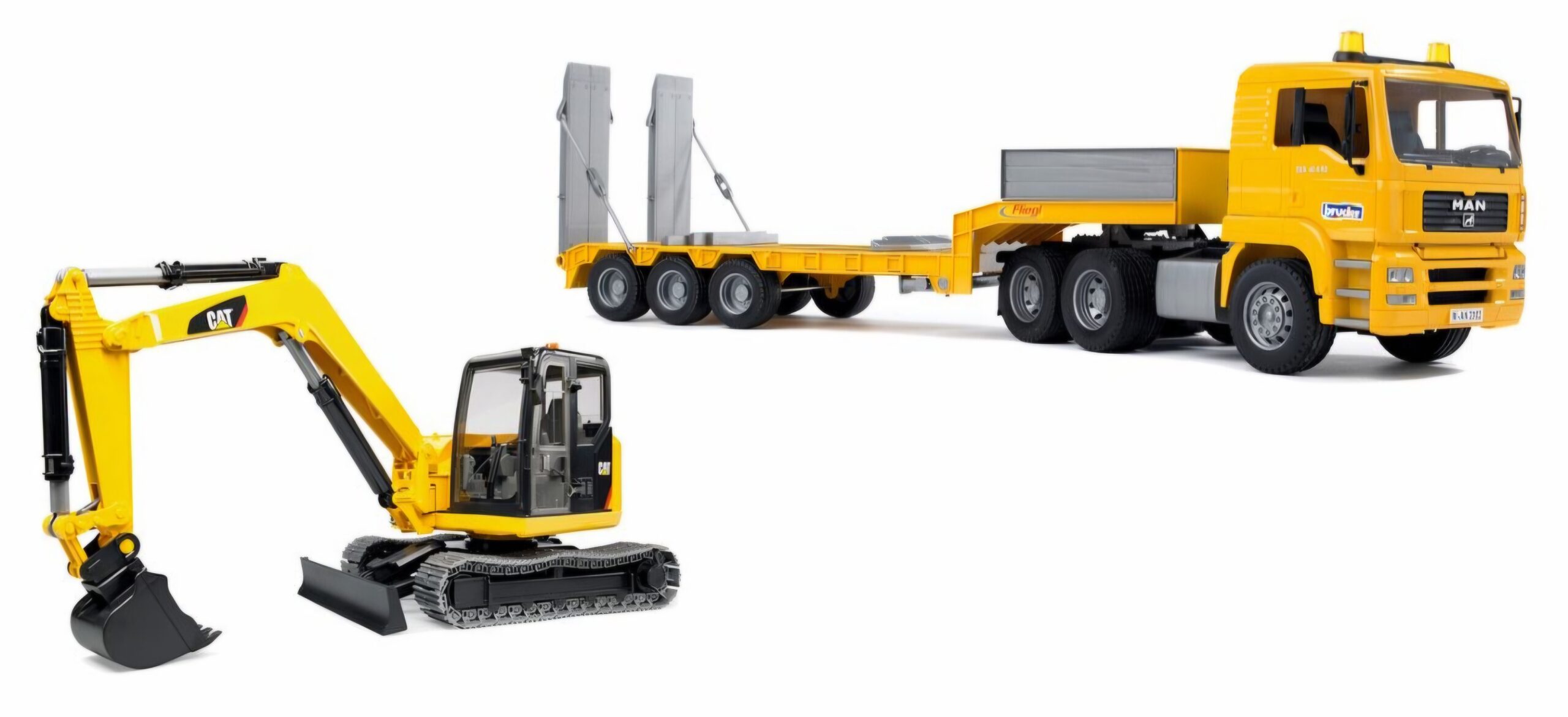 Bruder Man Truck with CAT Excavator