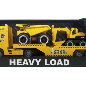 Transporter Truck with Excavator and Dump Truck