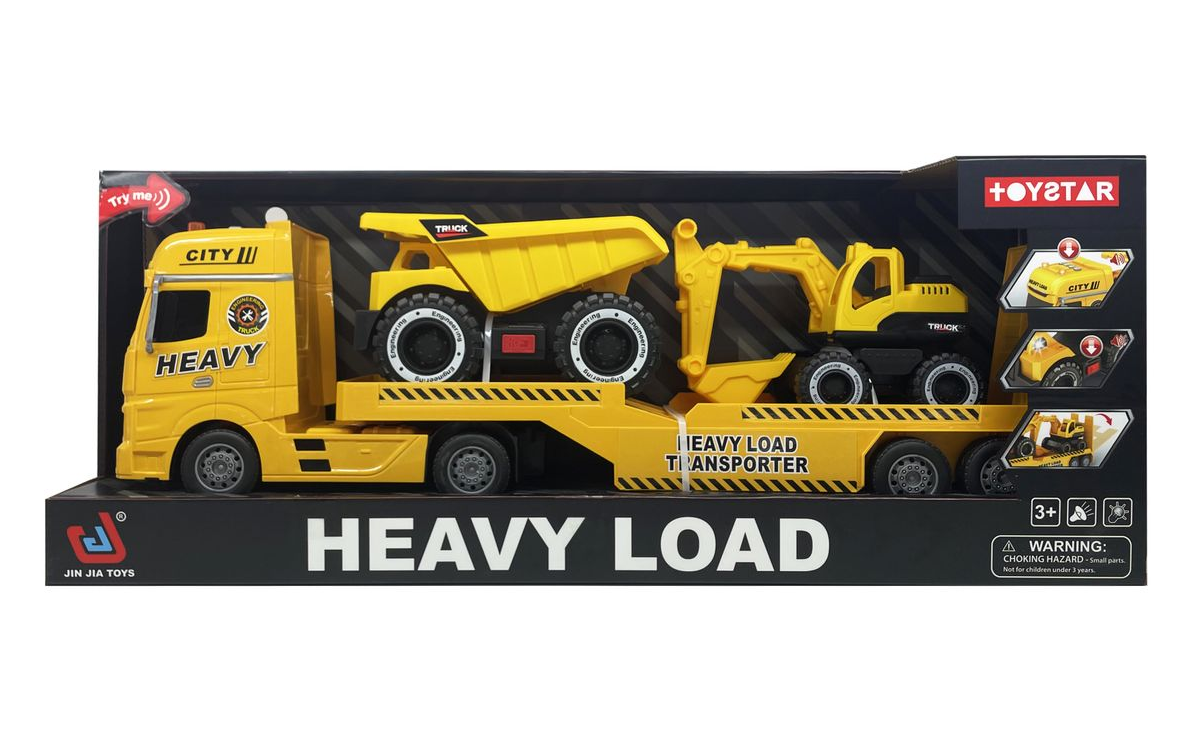 Transporter Truck with Excavator and Dump Truck