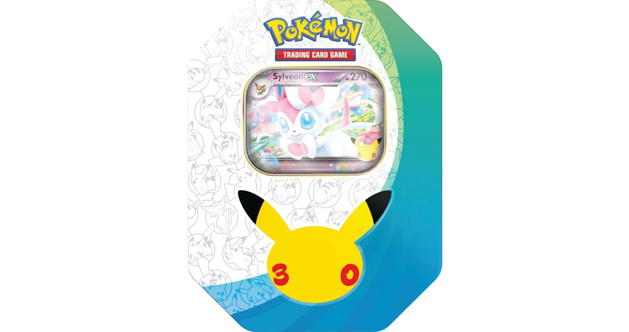 Pokémon TCG 30th Celebration - ex Tin (Sylveon/Greninja). - Image 2